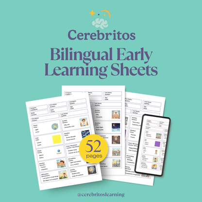 Weekly Bilingual Circle Time Educational 1 Year Learning Plan, 8.5" x 11" Double Sided 52 Worksheets & Digital Download