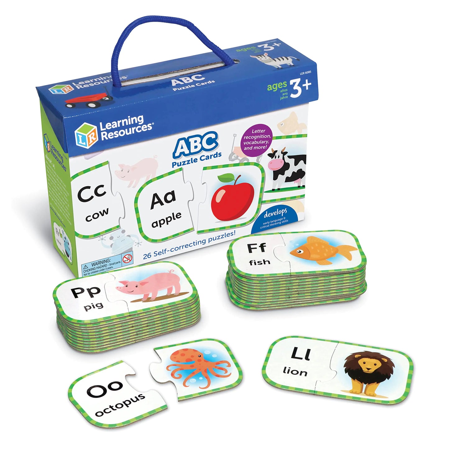 Learning Resources | ABC Puzzle Cards – Kindergarten Readiness & Alphabet Learning Games for Toddlers (Ages 3+) / Tarjetas de Rompecabezas ABC – Preparación para Kinder y Juegos de Aprendizaje del Alfabeto para Niños (3+)