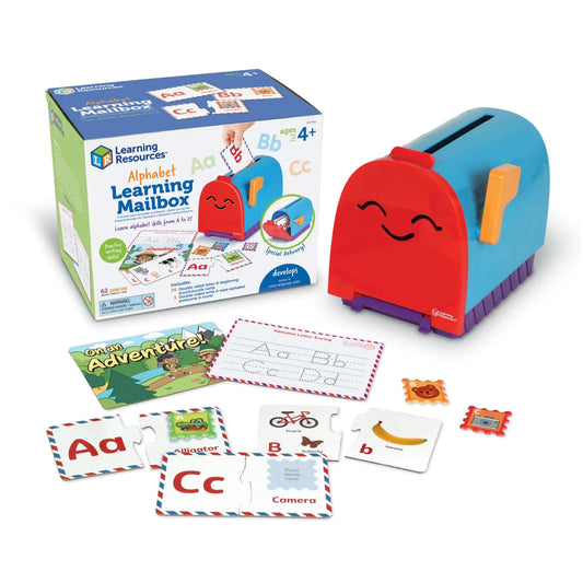 Learning Resources | Alphabet Learning Mailbox – Montessori Preschool Toy for Alphabet & Fine Motor Skills, 62 Pieces / Buzón de Aprendizaje del Alfabeto – Juguete Montessori para Preescolar, Alfabeto y Habilidades Motoras Finas, 62 Piezas